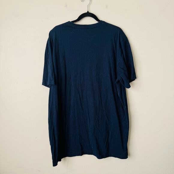 Le 31 Par Simons Navy Blue Short Sleeve Christmas Tree Shirt Men’s Size XL - Picture 5 of 6